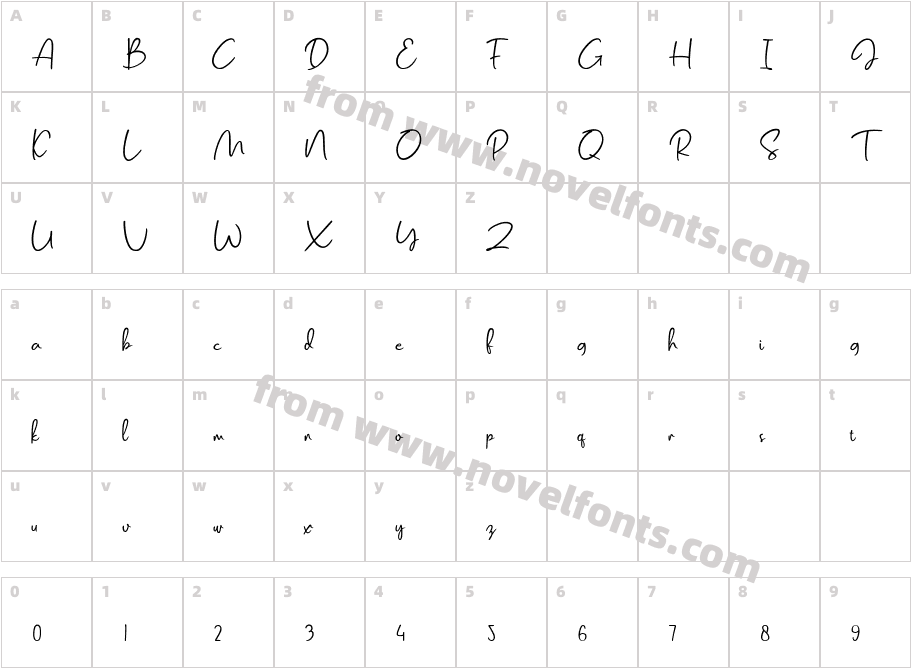 Salmon ScriptCharacter Map