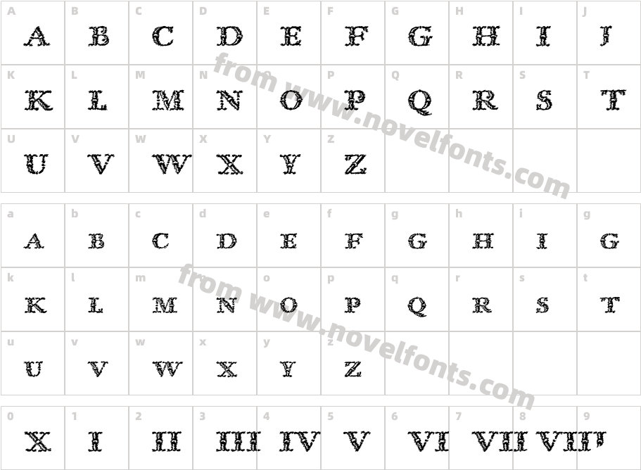 Imprenta Royal Nonpareil TrashCharacter Map