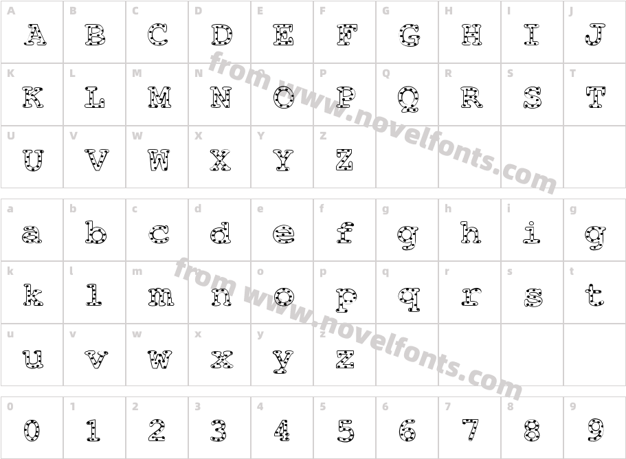 AlphabeticSprinklesCharacter Map