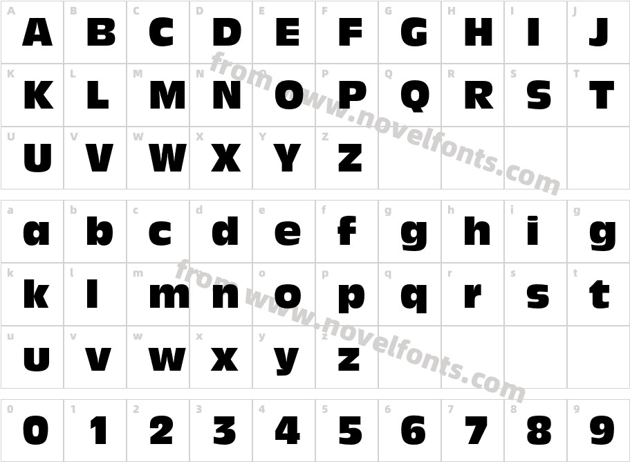 Incised901BT-CompactCharacter Map