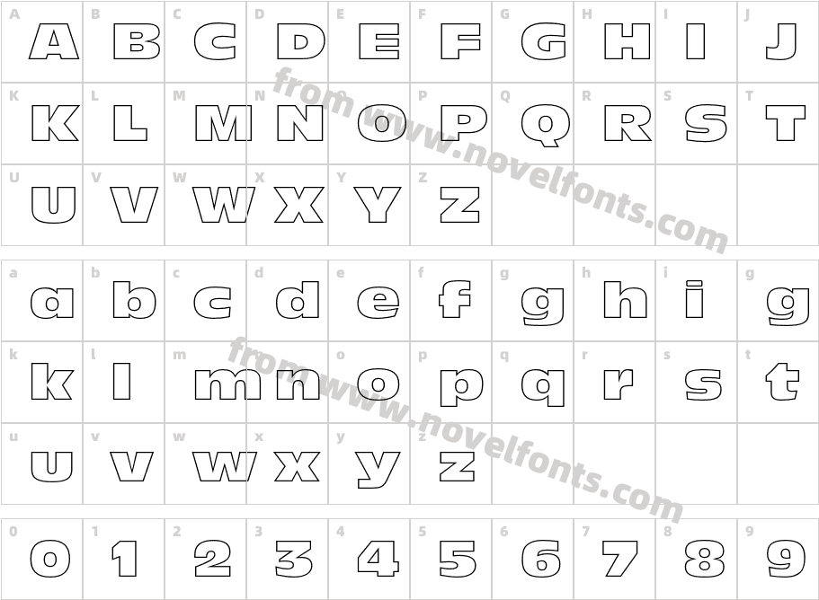 Incised901BT-NordOutlineCharacter Map