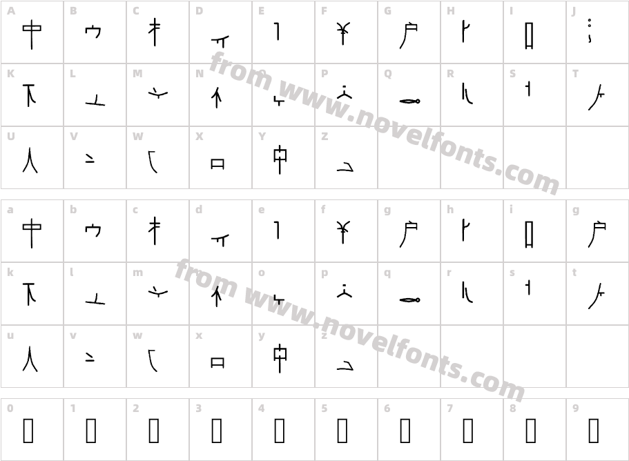 Alphacode Emperor RegularCharacter Map