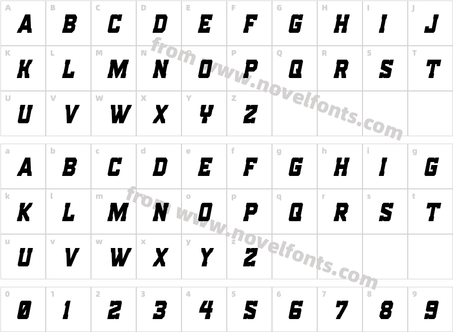 Indian Steeds Condensed ItalicCharacter Map