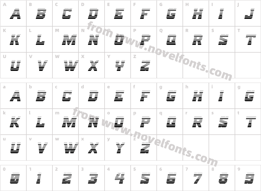 Indian Steeds Gradient ItalicCharacter Map