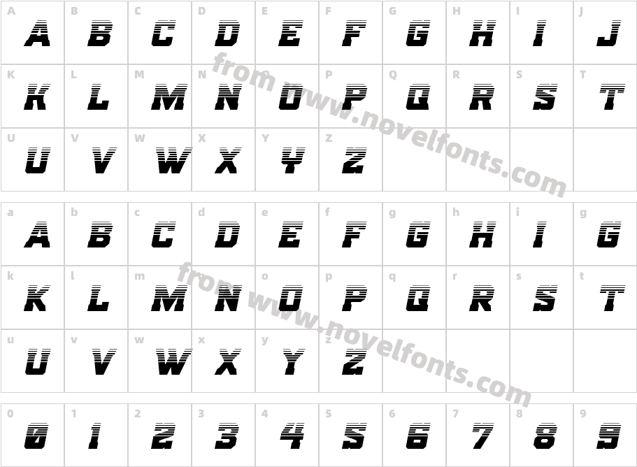 Indian Steeds Halftone ItalicCharacter Map