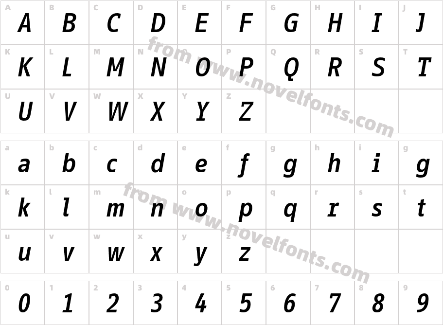 InfoOffice-BoldItalicCharacter Map