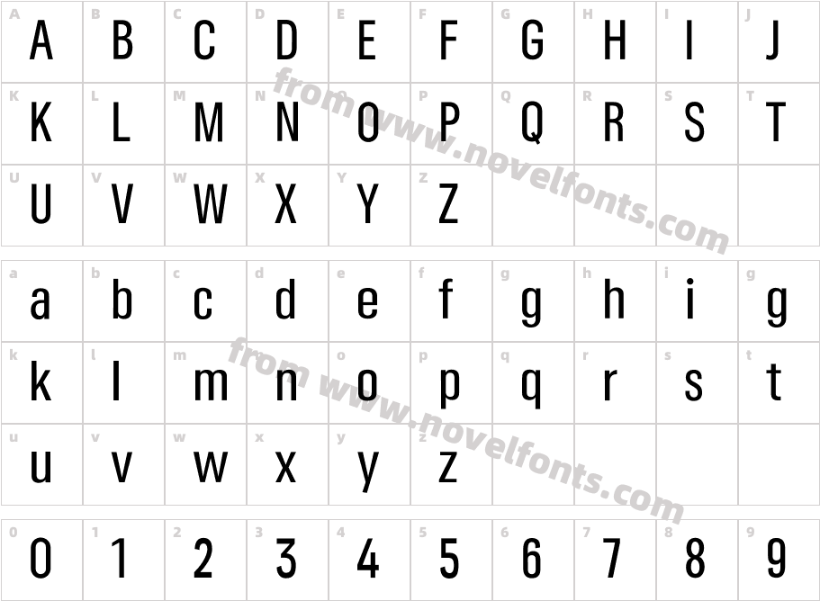 Somar Sans Medium CondensedCharacter Map