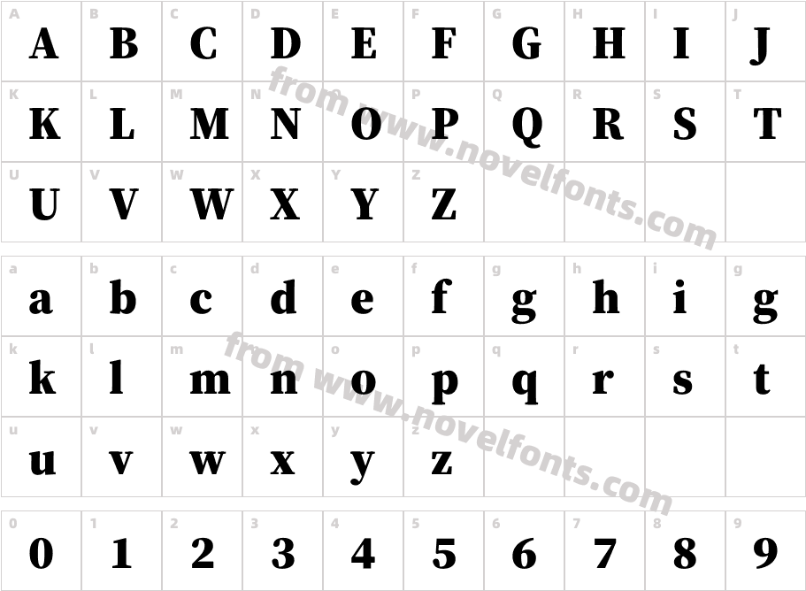 Source Serif 4 36pt BlackCharacter Map