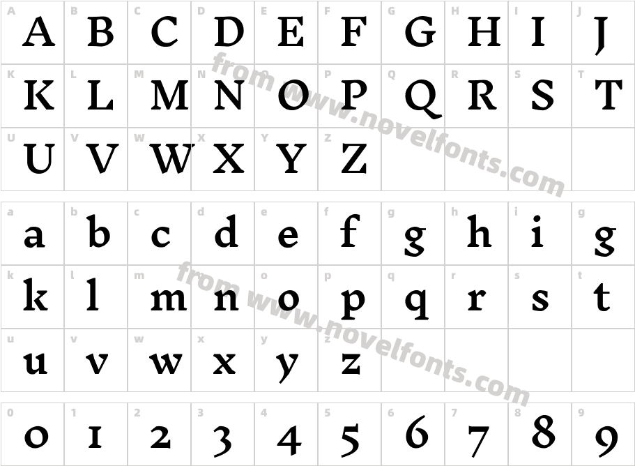 Inknut Antiqua SemiBoldCharacter Map