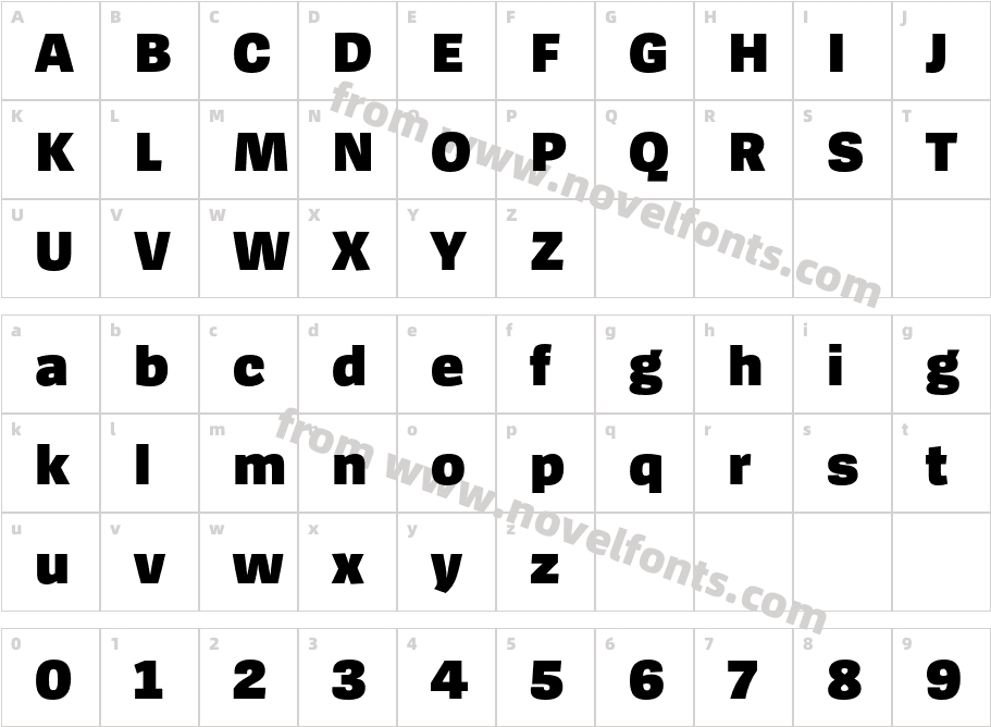 Spiegel Sans Trial BlackCharacter Map