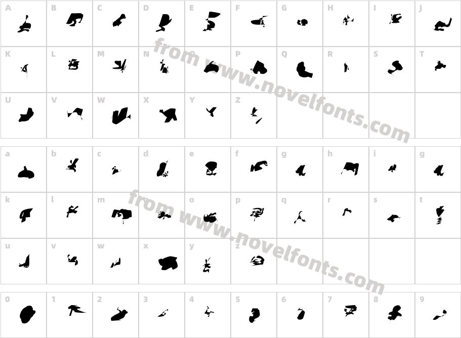 Alpina ObliqueCharacter Map