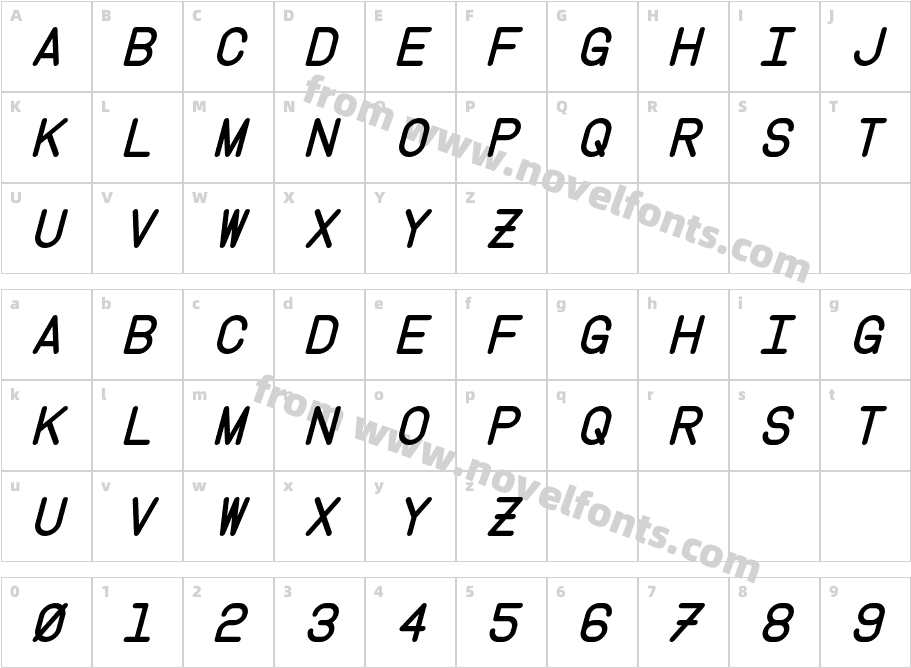 Instruction ItalicCharacter Map