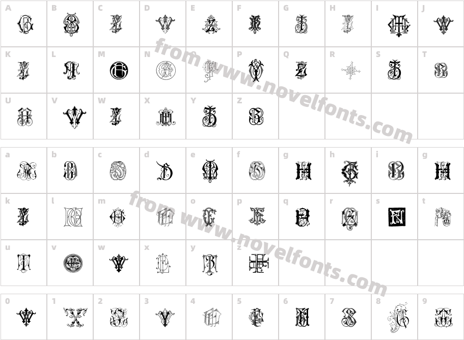 Intellecta Monograms Random SamCharacter Map