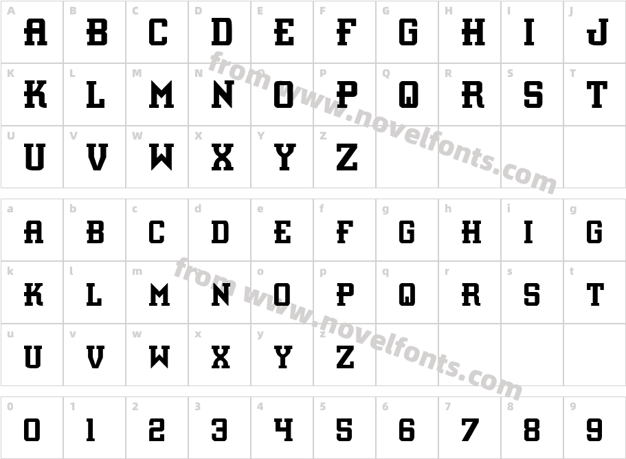 Interceptor CondensedCharacter Map