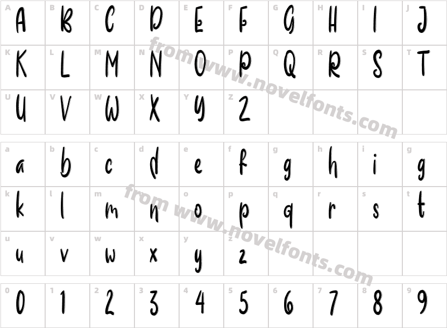 Sweet White RegularCharacter Map