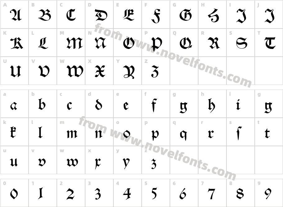 Alte Schwabacher DCharacter Map