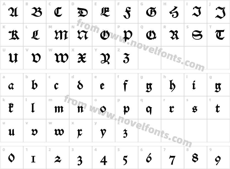 Alte Schwabacher OSFCharacter Map