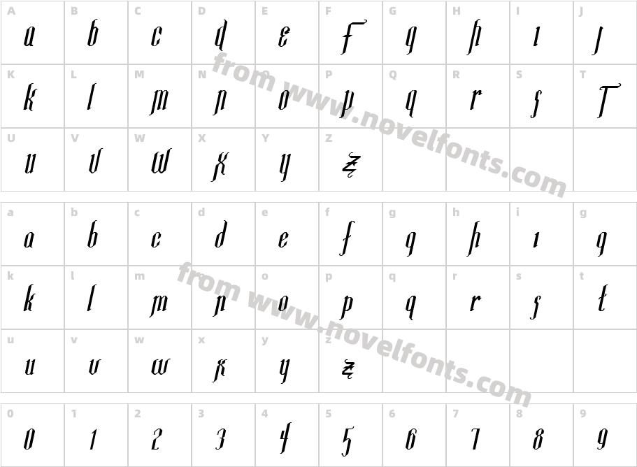 Ipswich-Extended Bold ItalicCharacter Map