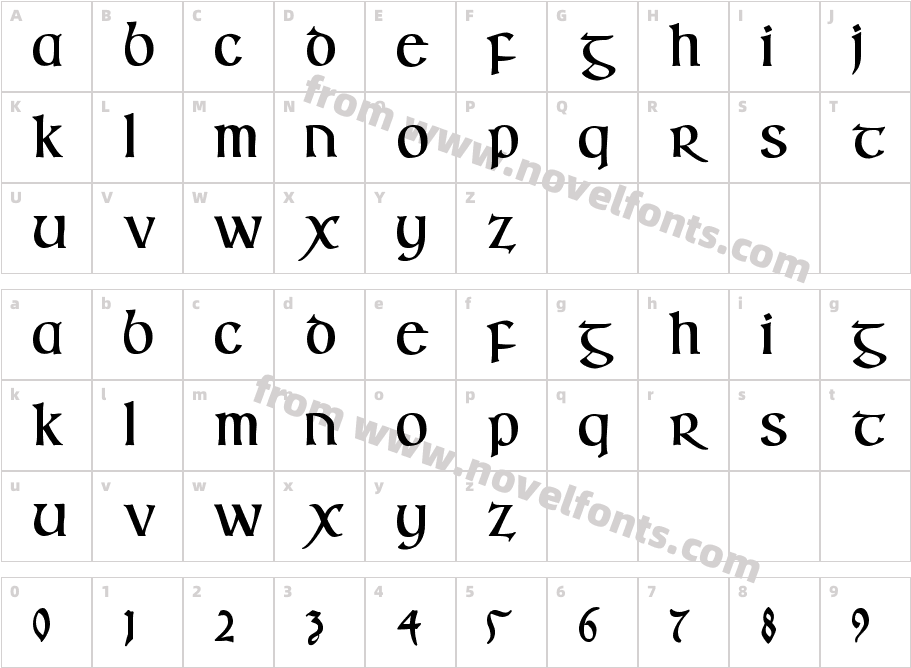 IrishUncialfabeta-BoldCharacter Map