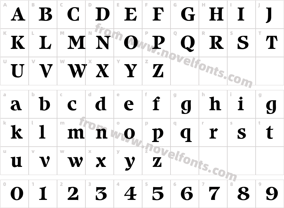 Isbell BoldCharacter Map