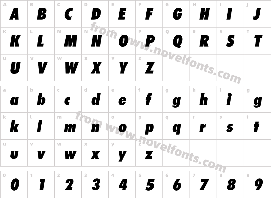 Isomar Display S Si ItalicCharacter Map