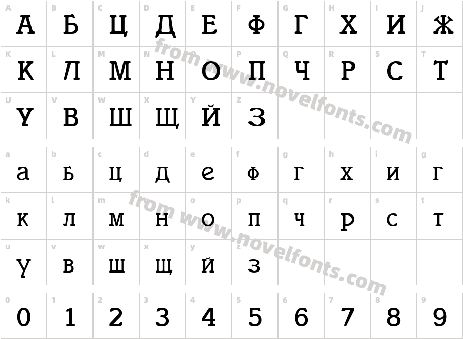 ItaliaCyrillicCharacter Map