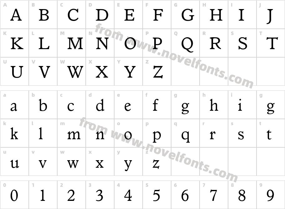 ItalianOldStyleMTCharacter Map