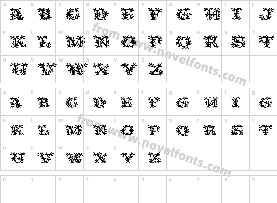 IvyDisplayCaps BoldCharacter Map