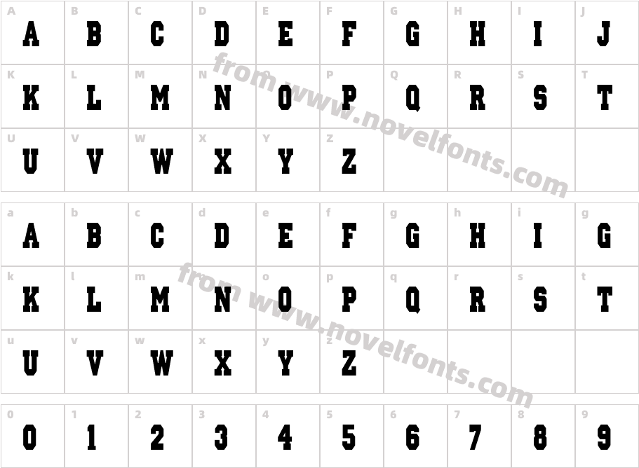 IvyLeagueCondensedSolidRegularSWFTECharacter Map