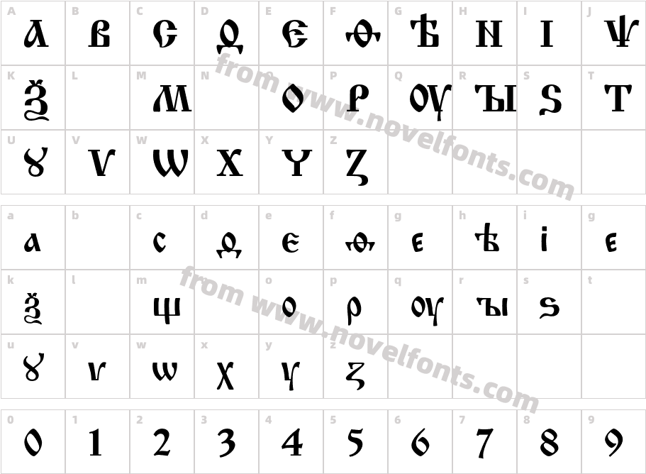 IzhitsaCCharacter Map