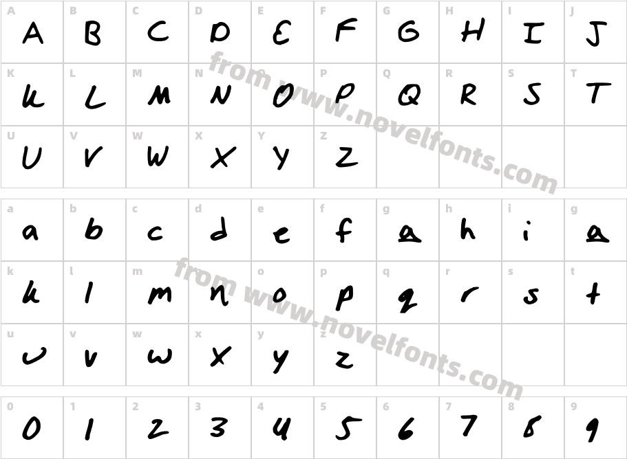 IzziHandCharacter Map