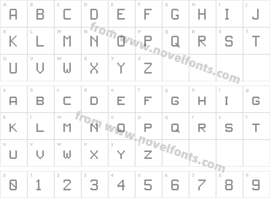 JD LED3 RegularCharacter Map