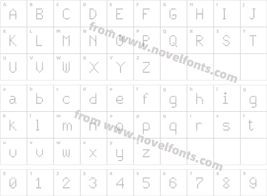 JD Persegi RegularCharacter Map