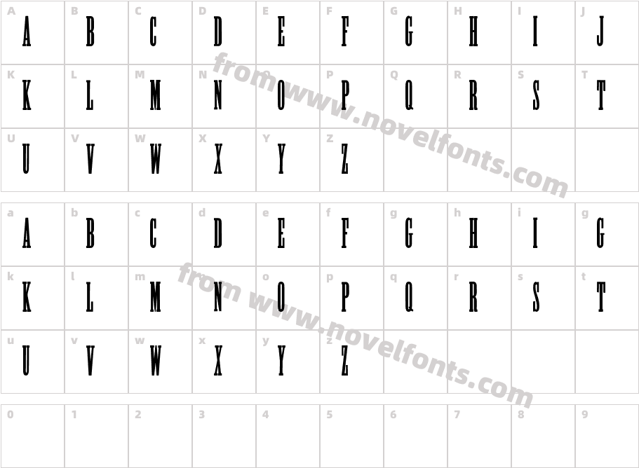 Alycidon-CondensedCharacter Map