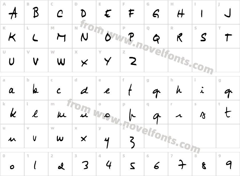 JIMMY1Character Map