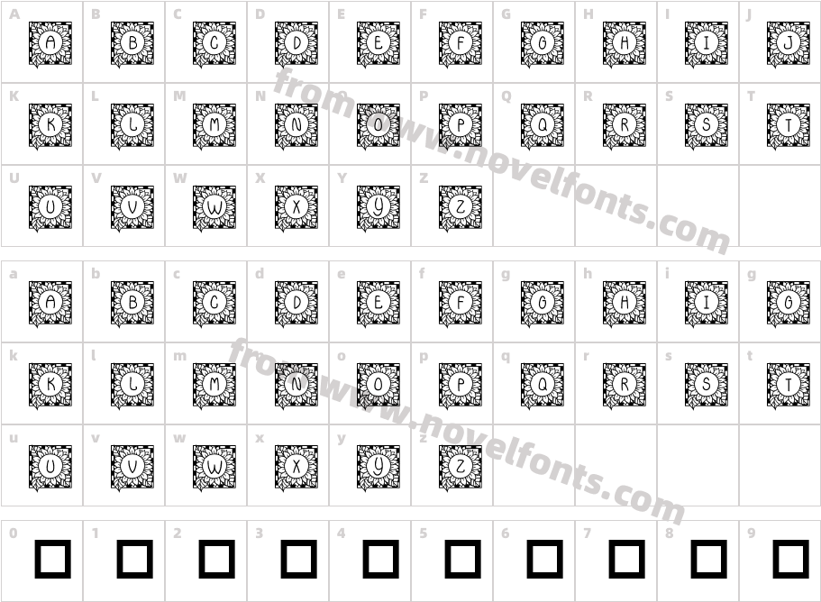 JLR SunflowerCharacter Map