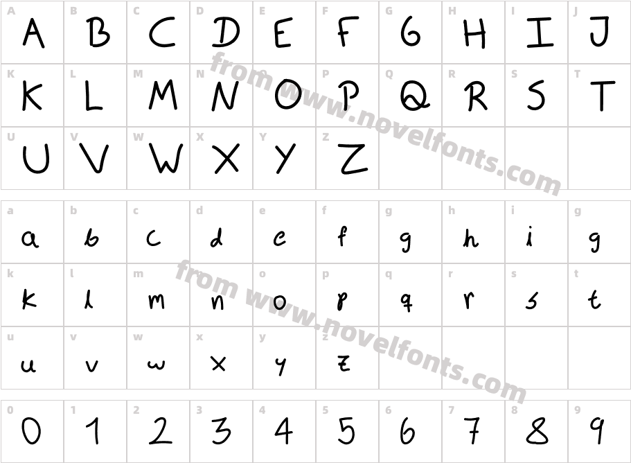 JM HandscriptCharacter Map