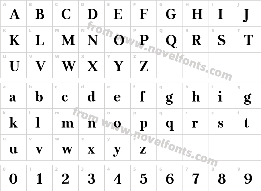 JabcedHy BoldCharacter Map