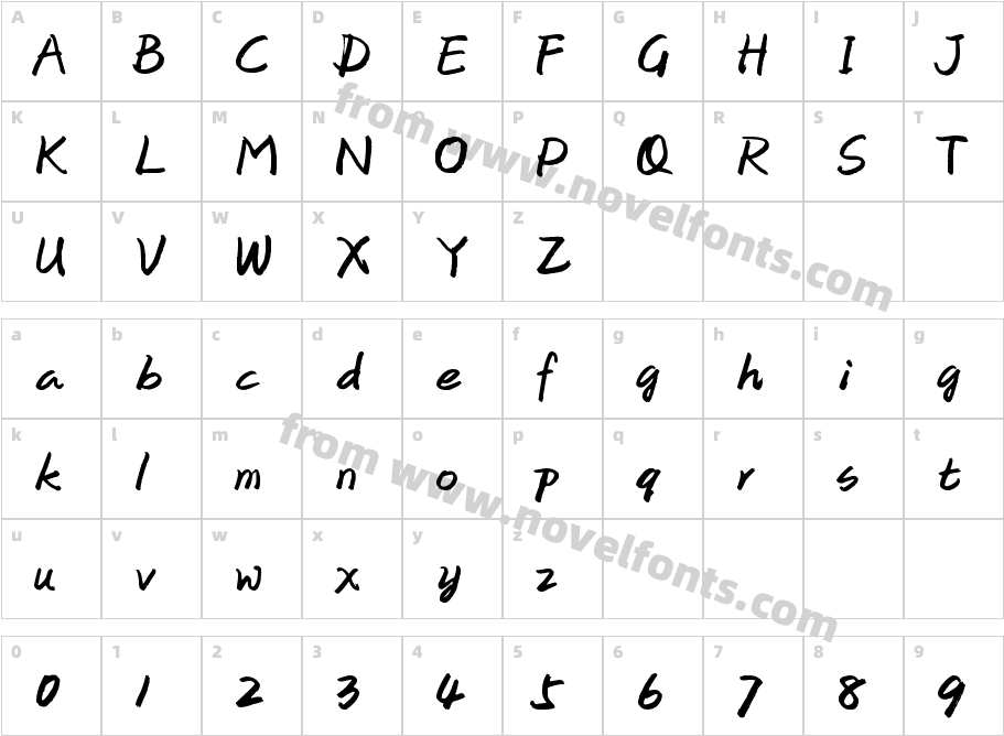 Jackey_HandWriteCharacter Map