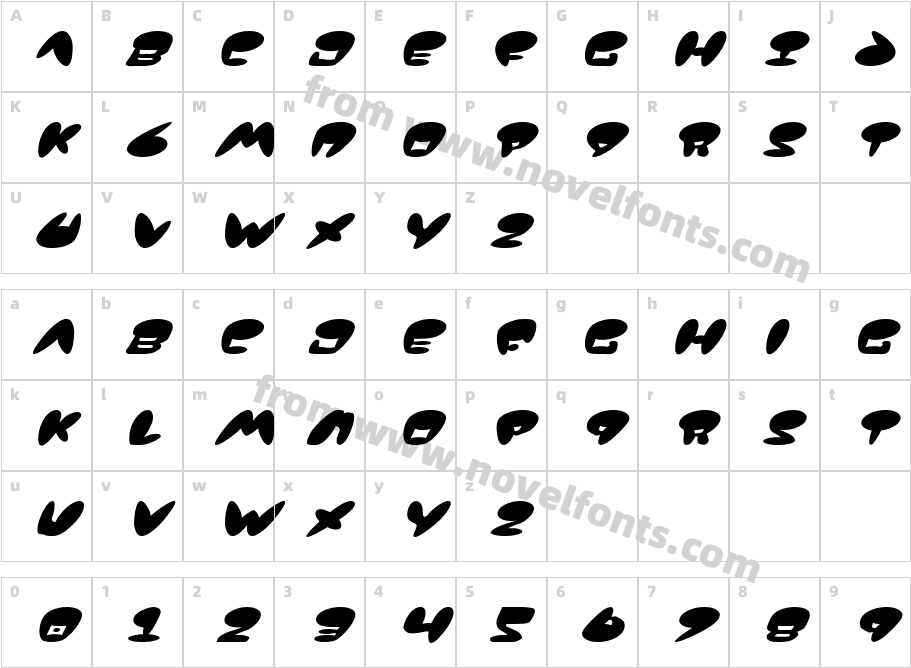 Jackson ItalicCharacter Map