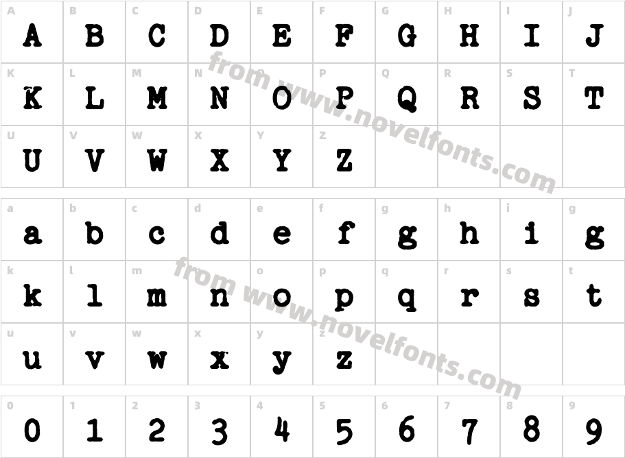 Jackwrite BoldCharacter Map