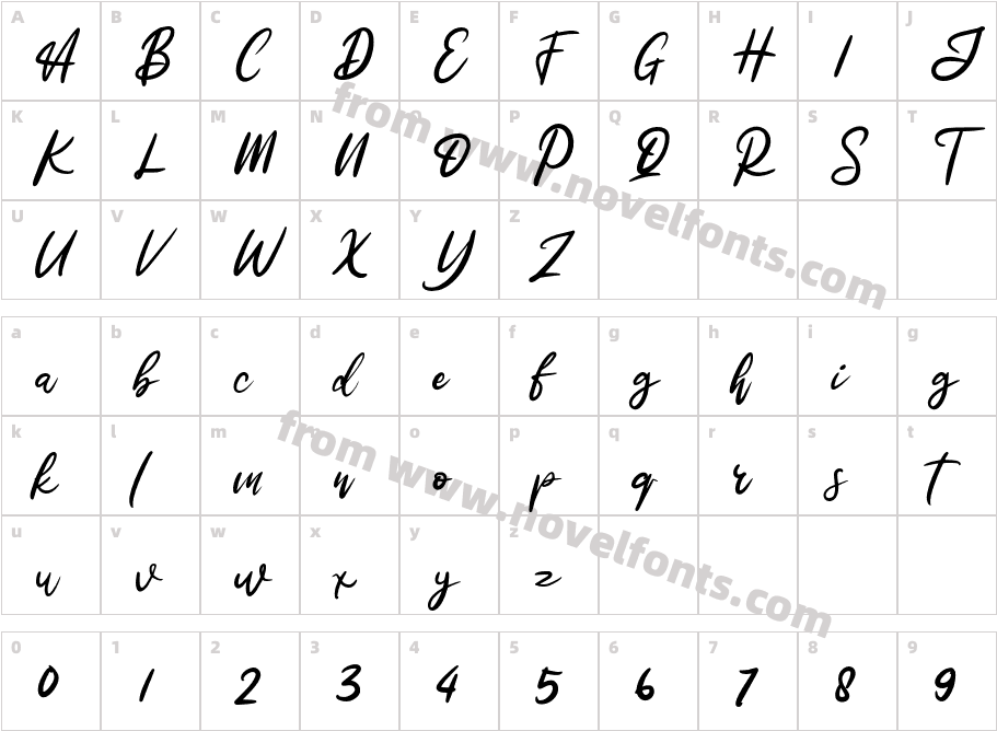 Watterland TypefaceFREECharacter Map