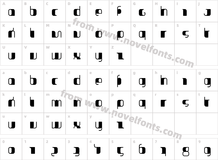 Jakone-CondensedBoldCharacter Map