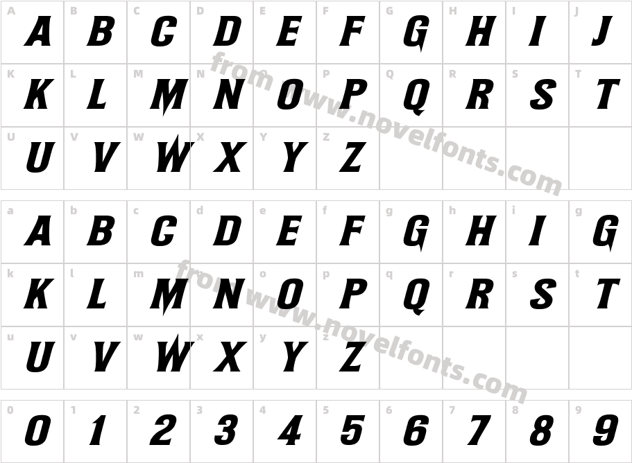 Witch Magic ItalicCharacter Map