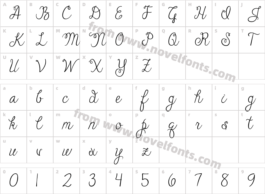 Janda Cheerful ScriptCharacter Map