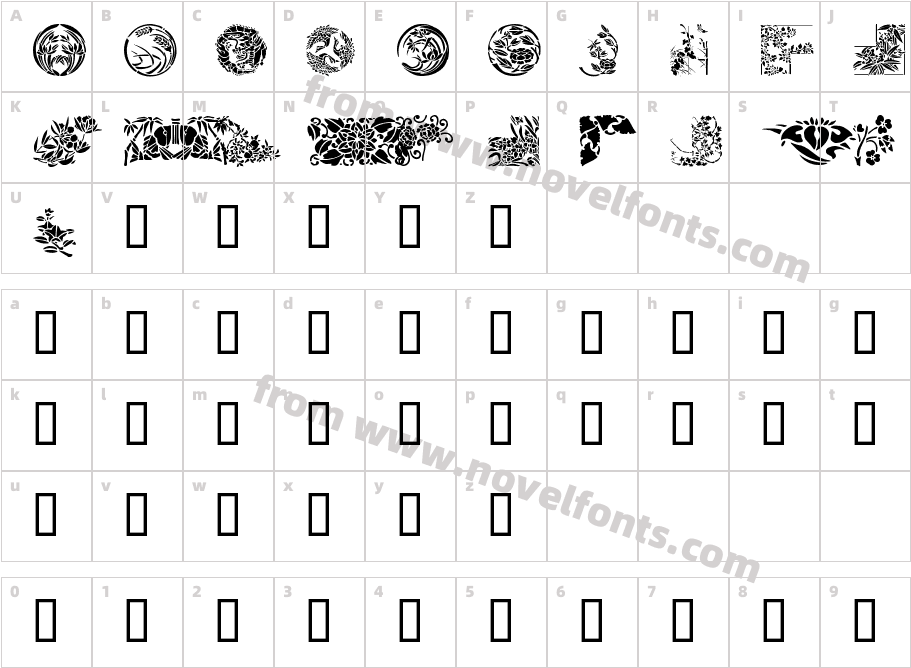Japanese DesignsCharacter Map