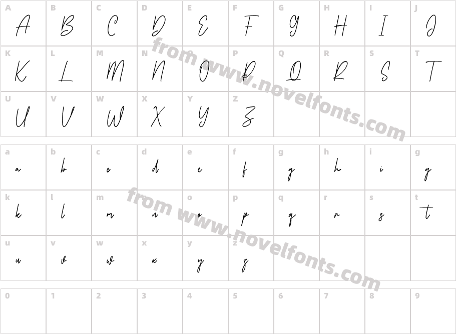 Jawstone Free RegularCharacter Map