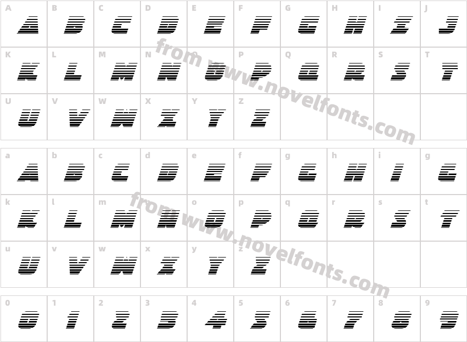 Jedi Special Forces Gradient ItalicCharacter Map