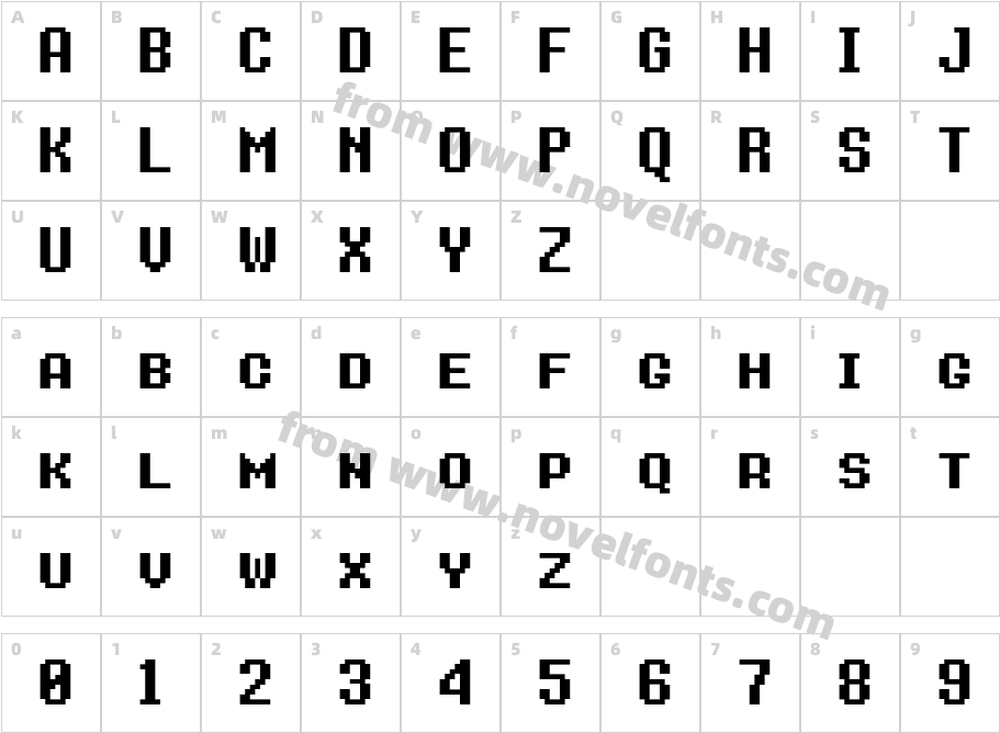 8 bit Operator+ SC BoldCharacter Map