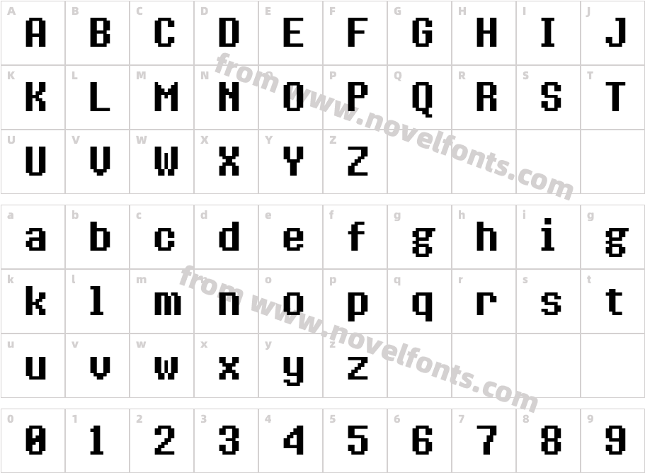 8bit Operator Plus BoldCharacter Map